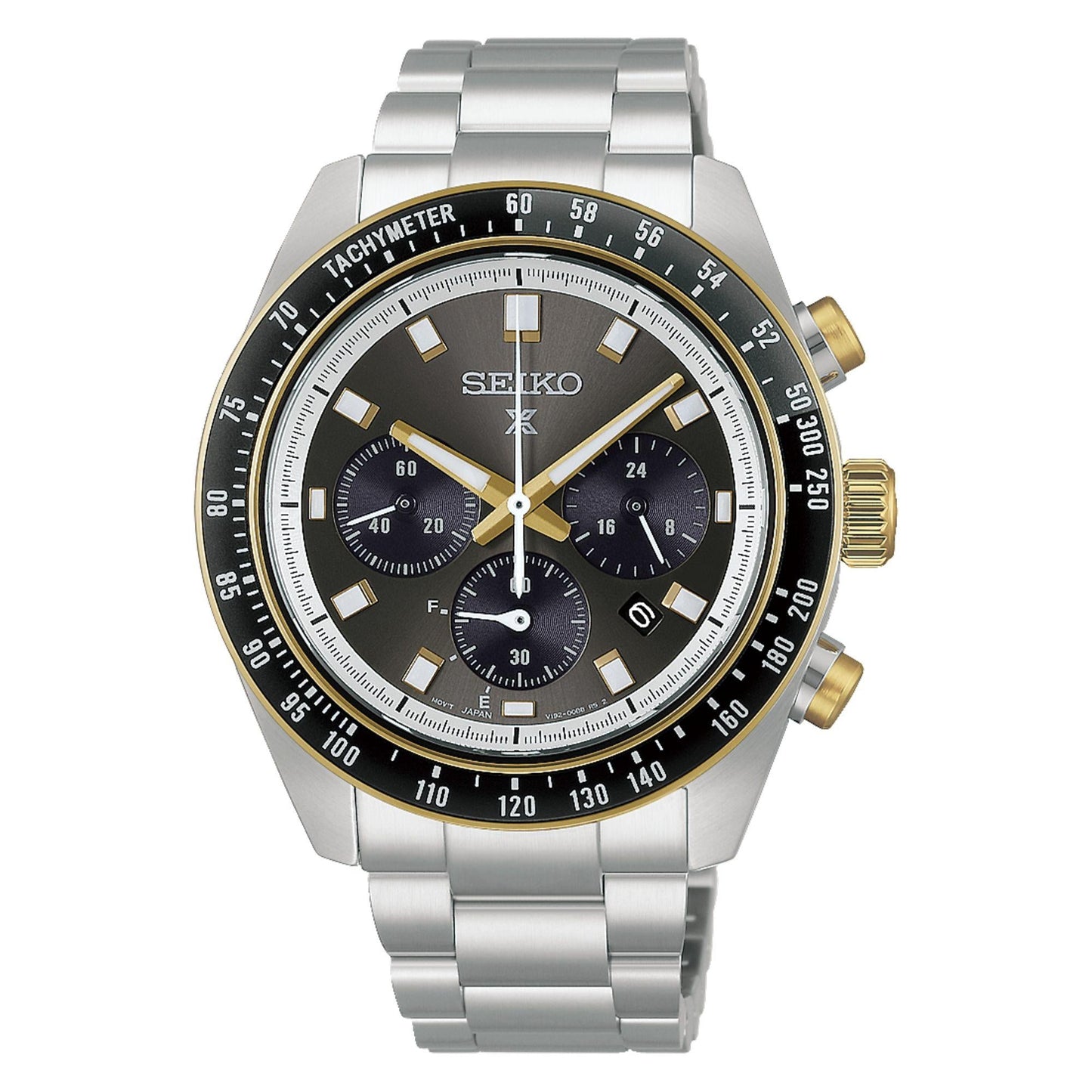 Seiko Prospex Speedtimer Solar Chronograph 41.4 MM Stainless Steel Two-Tone Bezel Watch HBJ002P1