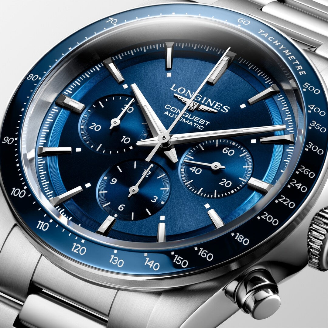 Longines Conquest Chronograph 42 MM  Stainless Steel Blue Dial Automatic Watch L38354926