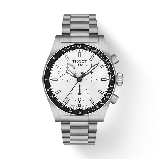 Tissot PR516 Chronograph Quartz 40 MM White Dial SS Watch T149.417.11.011.00