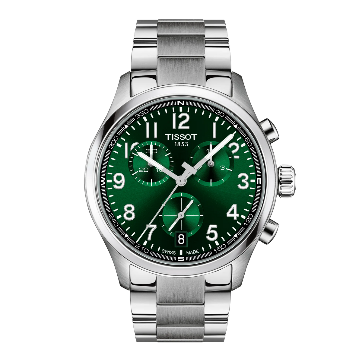 Tissot Chrono L 42mm green dial quartz chronograph T116.417.11.092.00 - front studio view