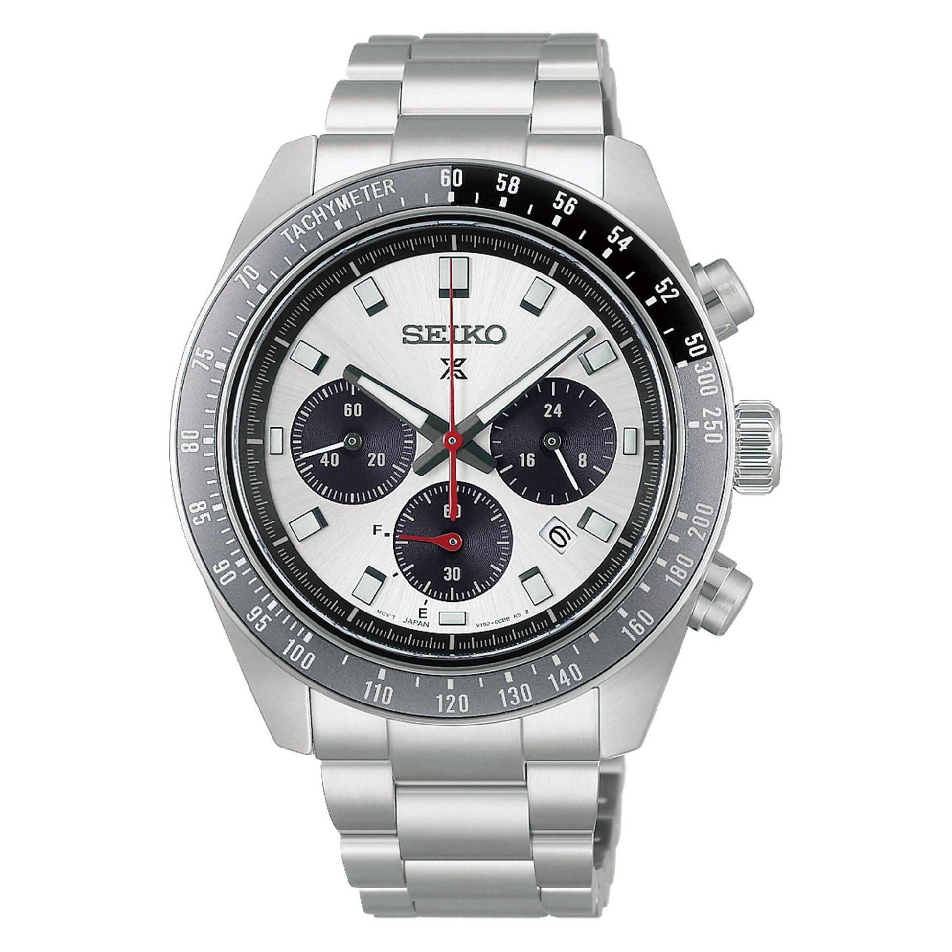 Seiko Prospex Speedtimer Solar Chronograph 41.4 MM Stainless Steel Two-Tone Bezel Watch HBJ001P1