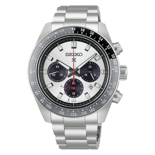 Seiko Prospex Speedtimer Solar Chronograph 41.4 MM Stainless Steel Two-Tone Bezel Watch HBJ001P1