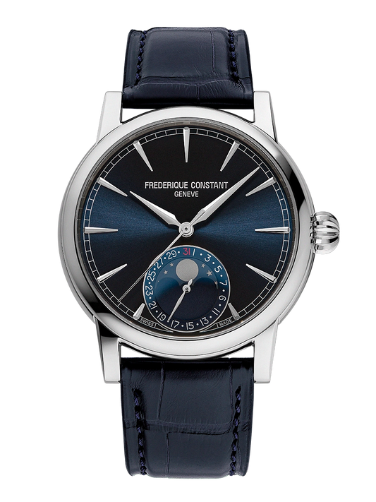 Frederique Flagship Classic Moonphase Date Manufacture Automatic 40 MM Blue Dial Watch FC-716N3H6