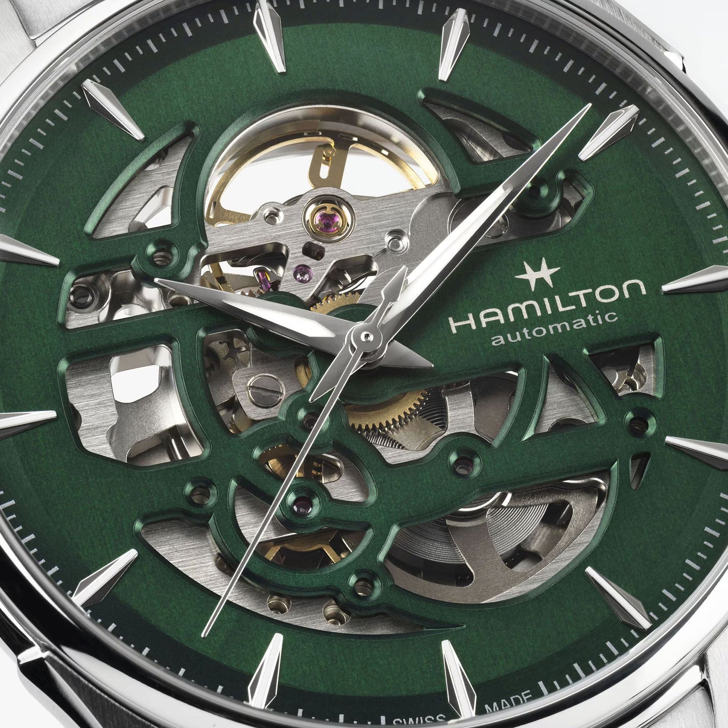 Hamilton Skeleton Automatic 40 MM Green Dial Watch H42535160