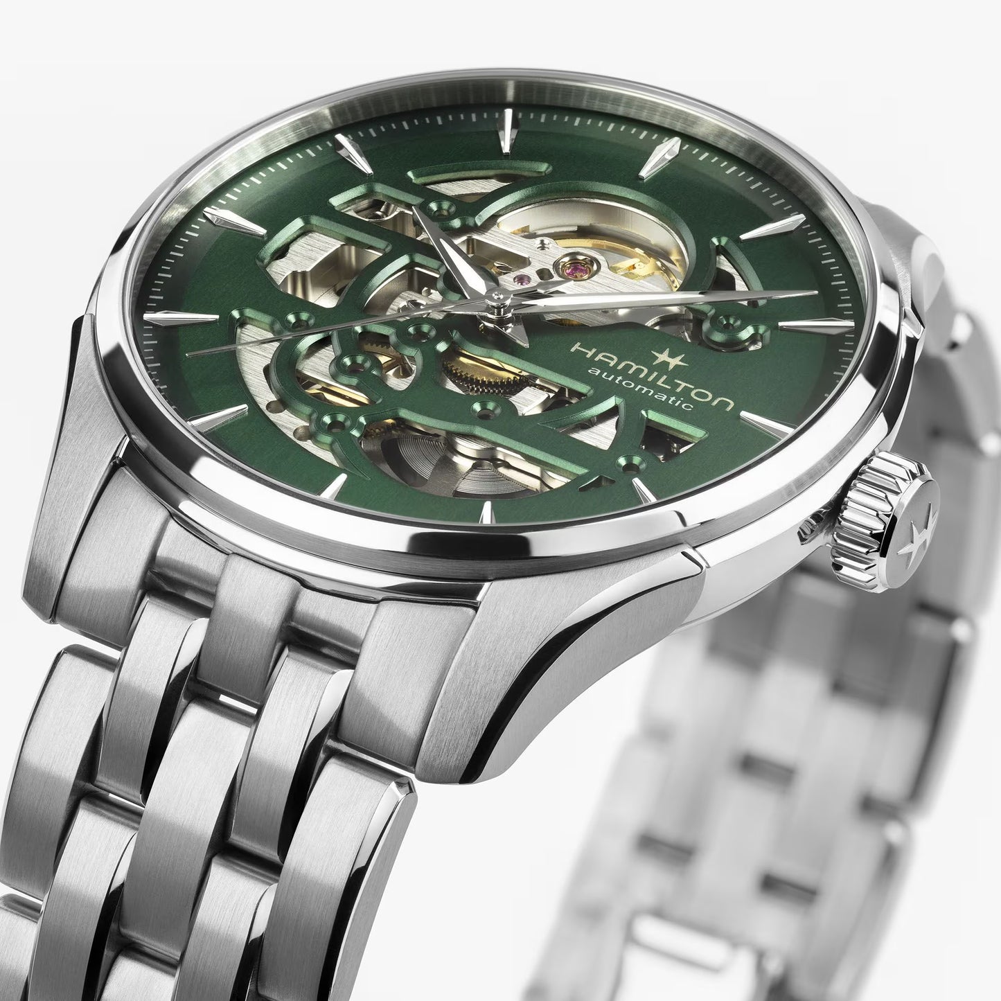 Hamilton Skeleton Automatic 40 MM Green Dial Watch H42535160