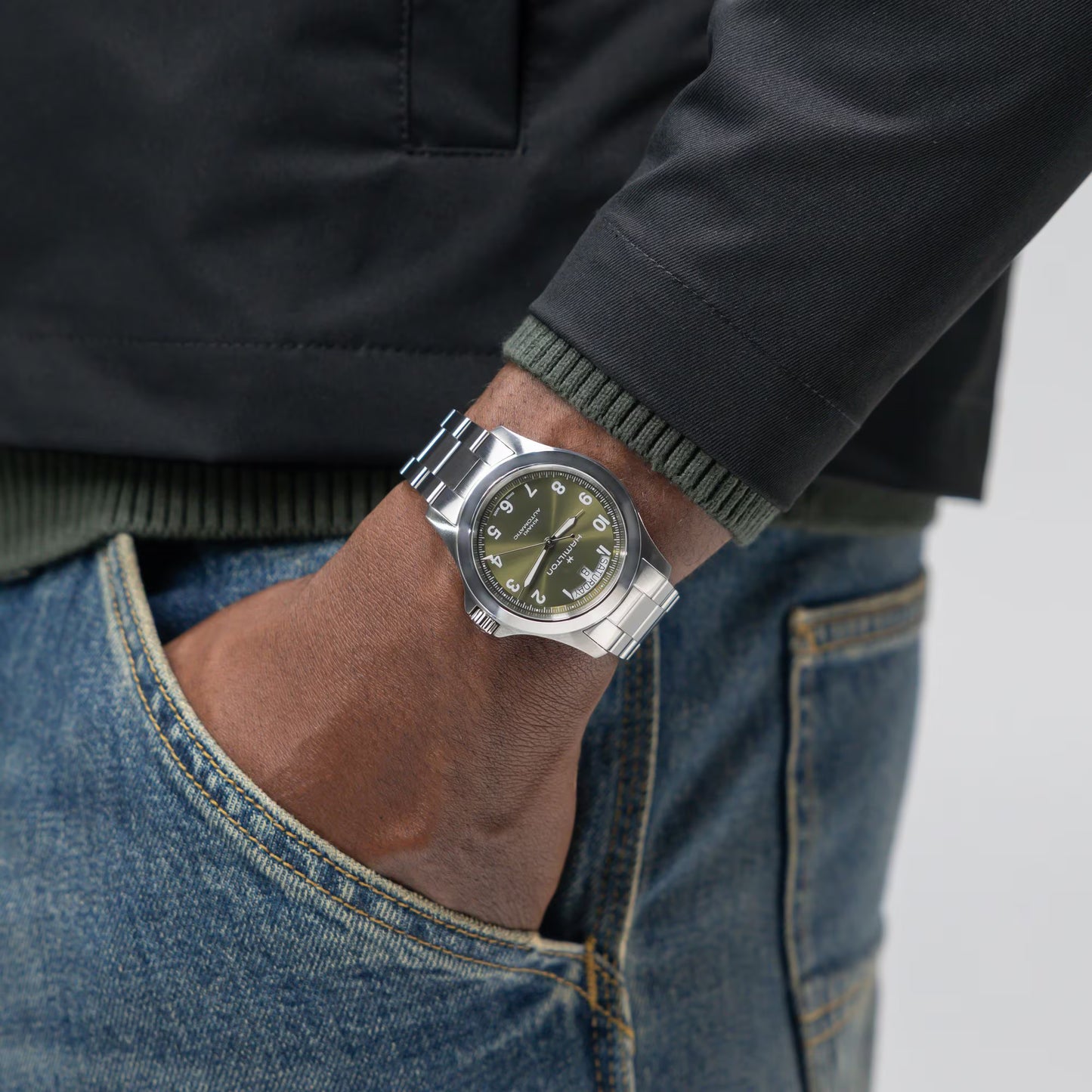 Hamilton Khaki Field King DAY-DATE Automatic 40 MM Green Dial Watch H64475160