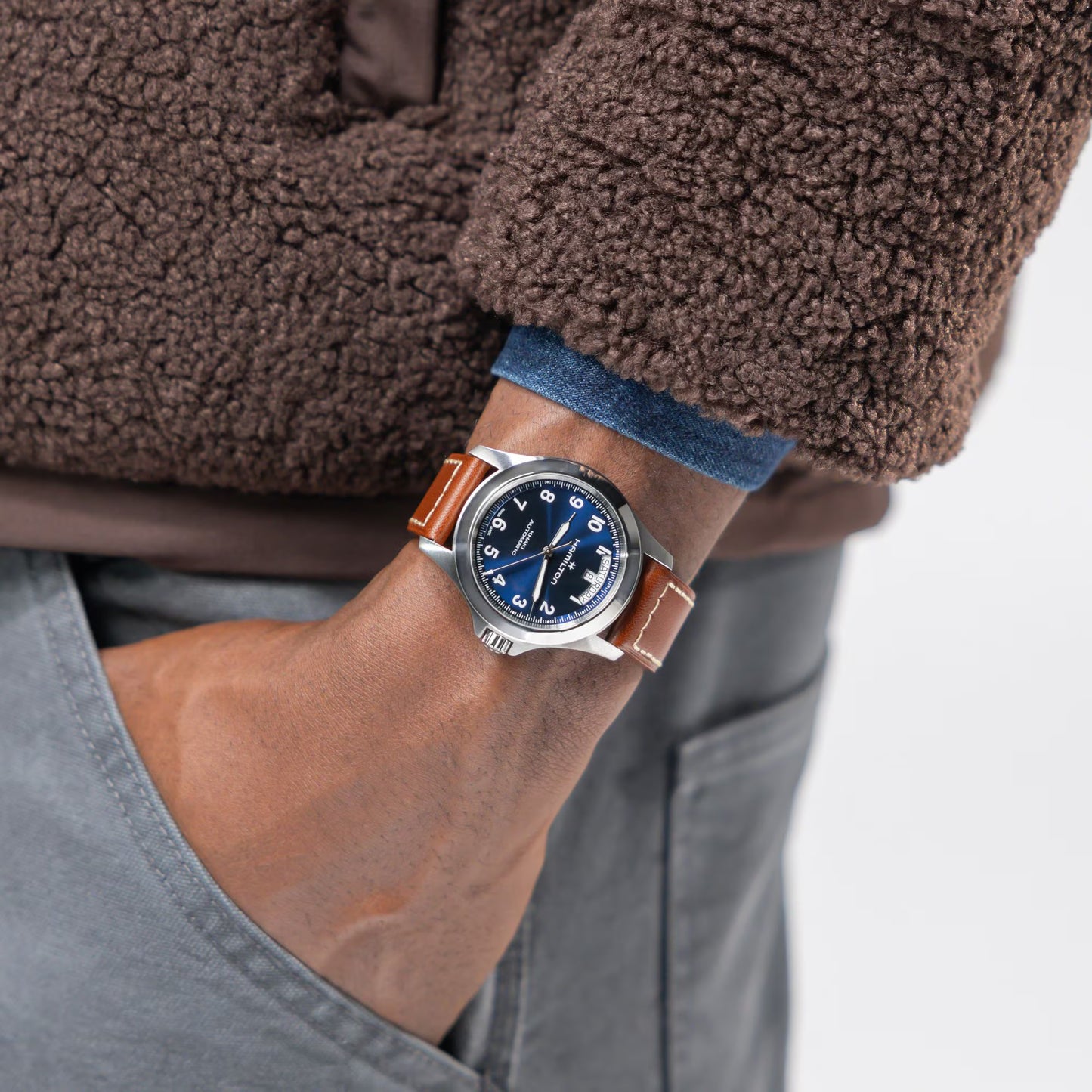 Hamilton Khaki Field King DAY-DATE Automatic 40 MM Blue Dial Watch H64475540