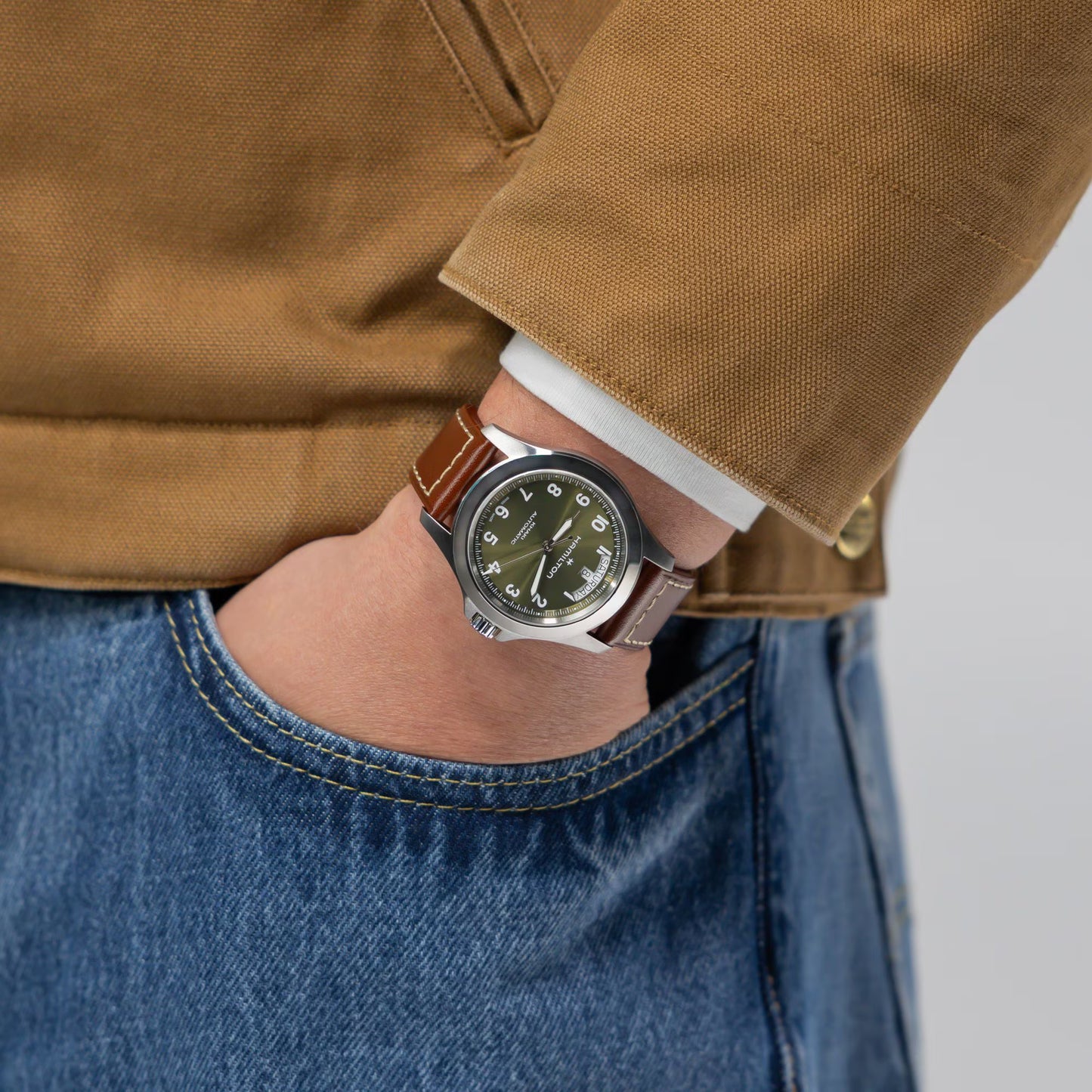 Hamilton Khaki Field King Automatic 40 MM Green Dial Watch H64475560
