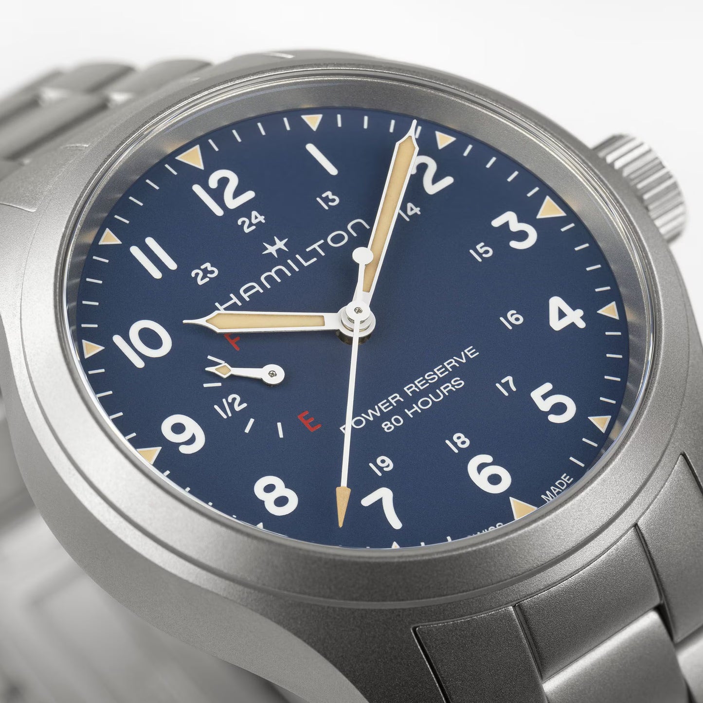 Hamilton Khaki Field Mechanical Power Reserve 40 MM Blue Dial Watch H69509140
