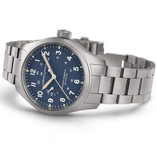 *PRE-ORDER* Hamilton Khaki Field Mechanical Power Reserve 40 MM Blue Dial Watch H69509140