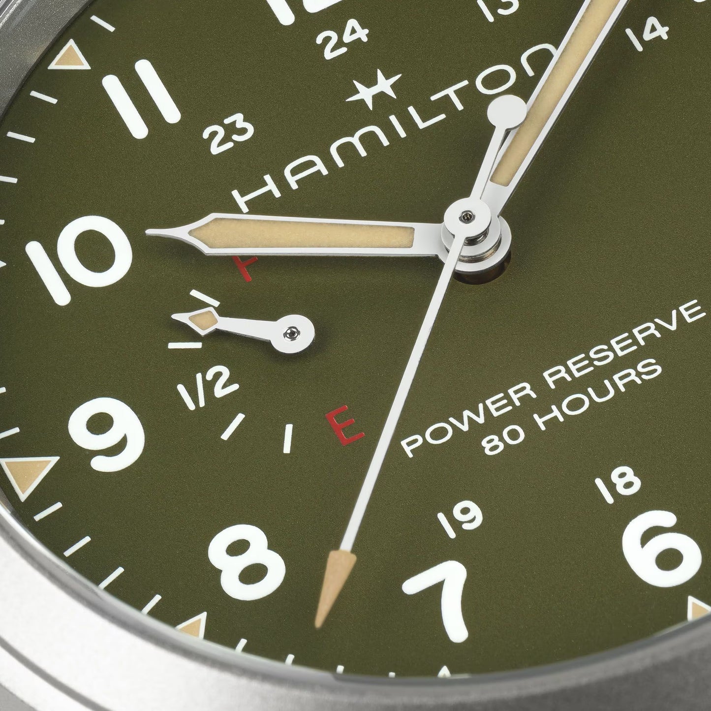 Hamilton Khaki Field Mechanical Power Reserve 40 MM Green Dial Watch H69509160