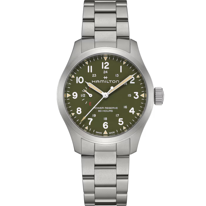 Hamilton Khaki Field Mechanical Power Reserve 40 MM Green Dial Watch H69509160