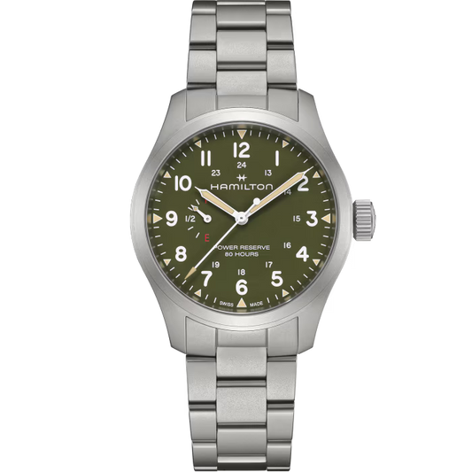 Hamilton Khaki Field Mechanical Power Reserve 40 MM Green Dial Watch H69509160