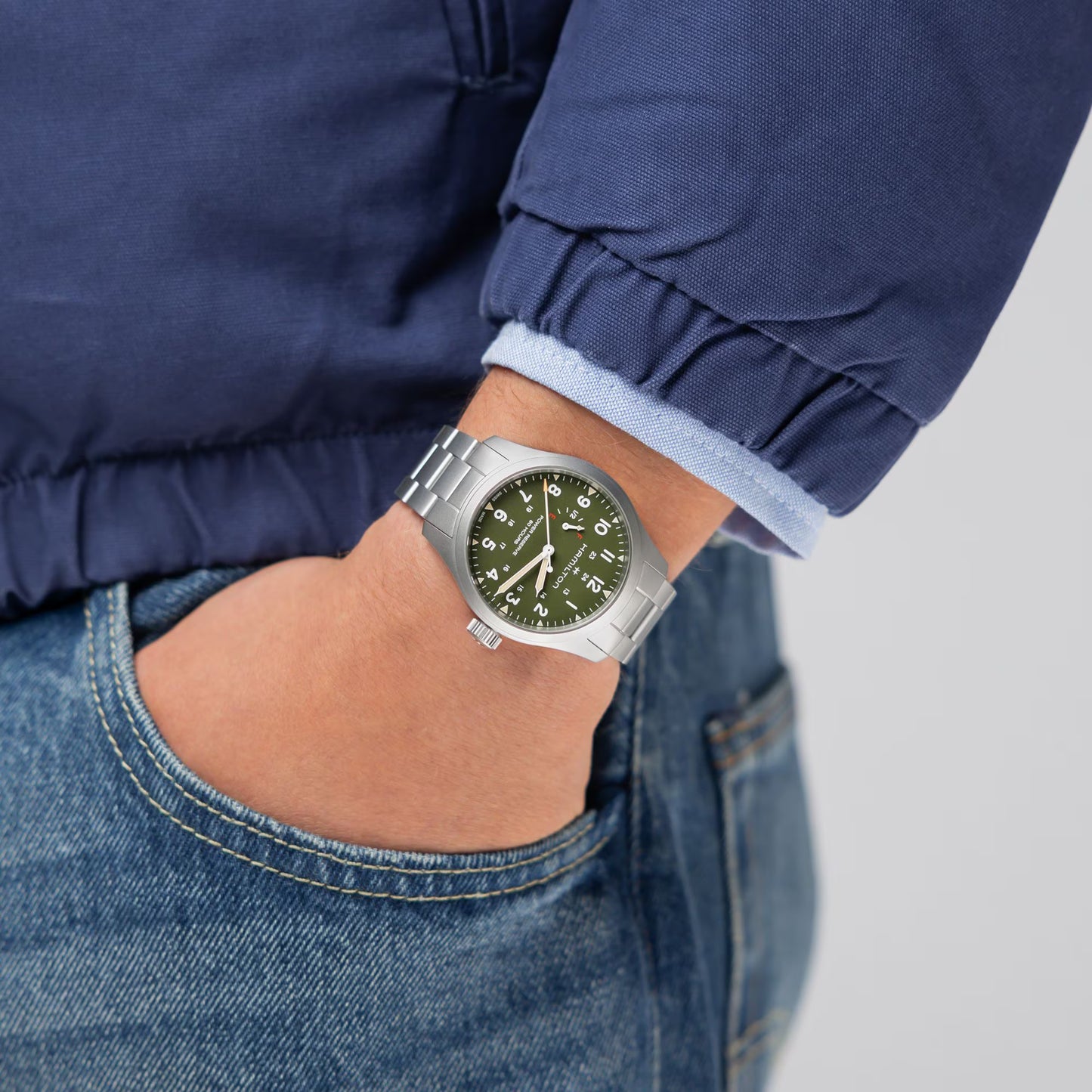 Hamilton Khaki Field Mechanical Power Reserve 40 MM Green Dial Watch H69509160