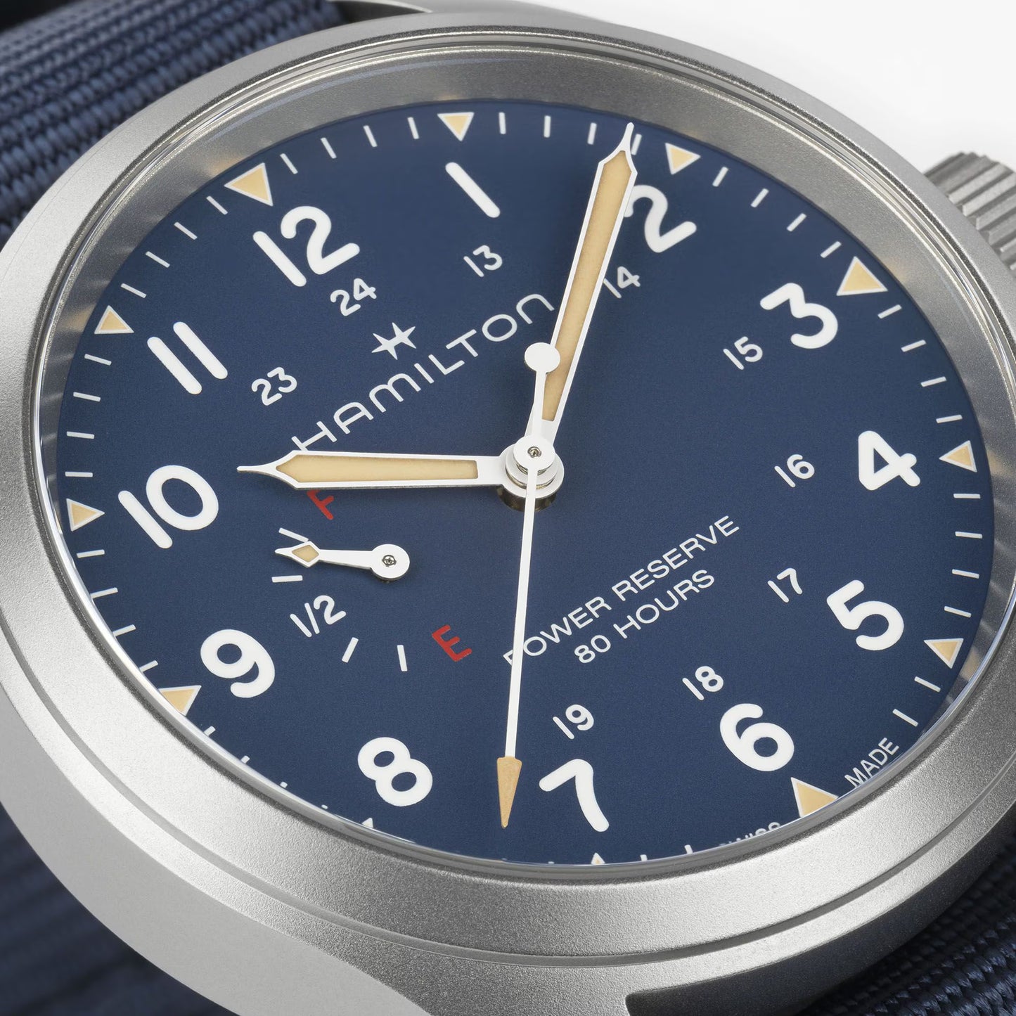 Hamilton Khaki Field Mechanical 40 MM Automatic Textile Strap Blue Dial Watch H69509940