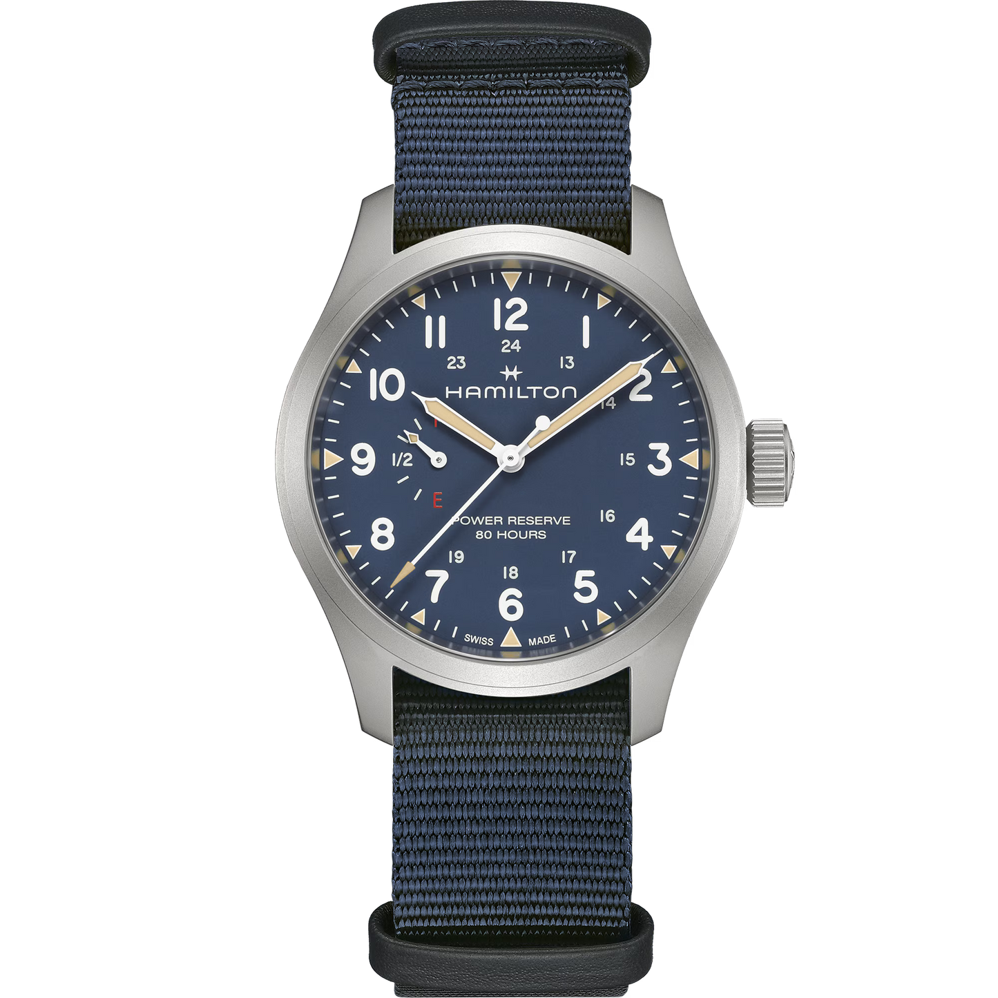 Hamilton Khaki Field Mechanical 40 MM Automatic Textile Strap Blue Dial Watch H69509940