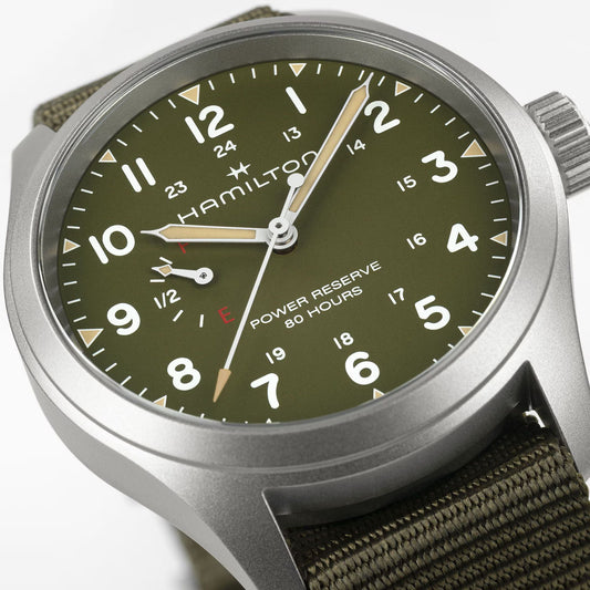 *PRE-ORDER* Hamilton Khaki Field Mechanical 40 MM Automatic Textile Strap Green Dial Watch H69509960
