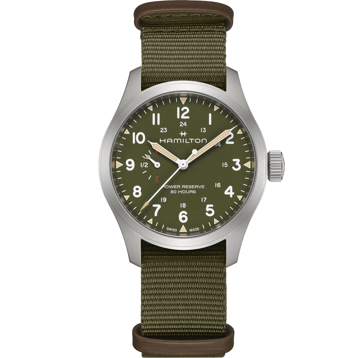 Hamilton Khaki Field Mechanical 40 MM Automatic Textile Strap Green Dial Watch H69509960