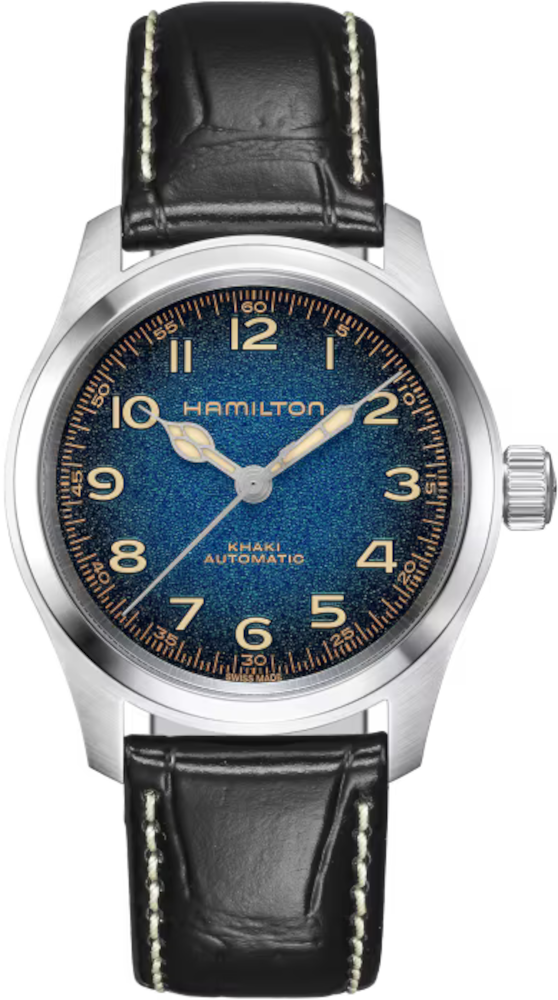 Hamilton Khaki Field Murph 38mm H70405740 blue-to-black dial black leather strap watch