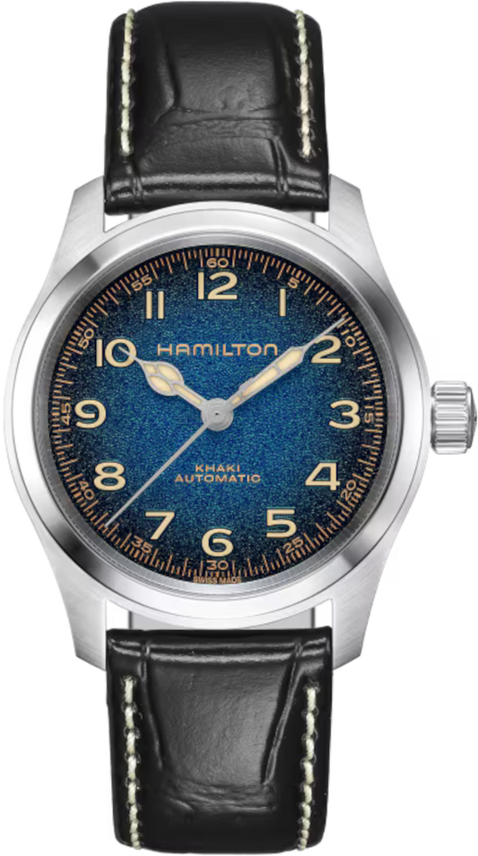 Hamilton Khaki Field Murph 38mm H70405740 blue-to-black dial black leather strap watch