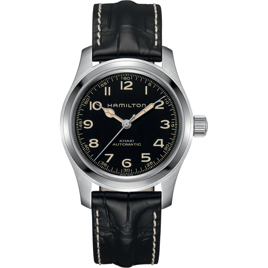 Hamilton Khaki Field Murph 42 MM SS Leather Strap Black Dial Watch H70605732