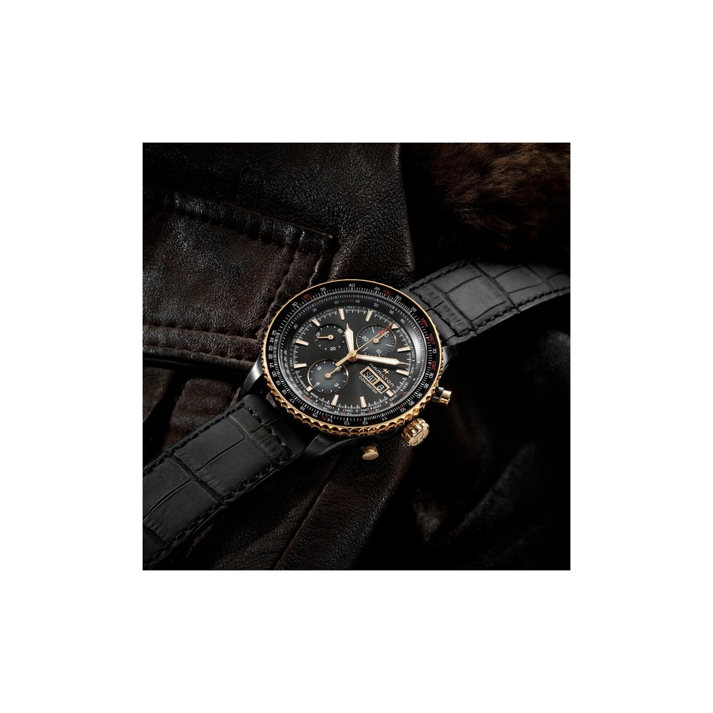 Hamilton Khaki Pilot Converter Chrono Automatic 44 MM Black Dial Watch H76736730