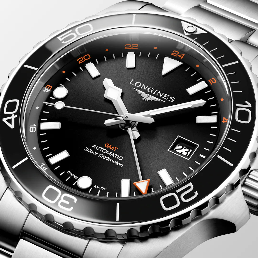 Longines Hydroconquest GMT 43 MM Automatic SS Black Dial Watch L38904566