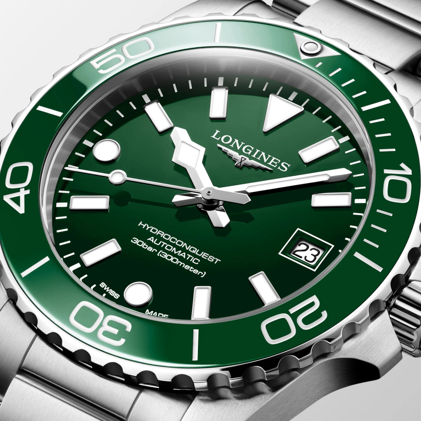Longines Hydroconquest 39 MM Automatic SS Green Lacquered Dial Watch L37794066