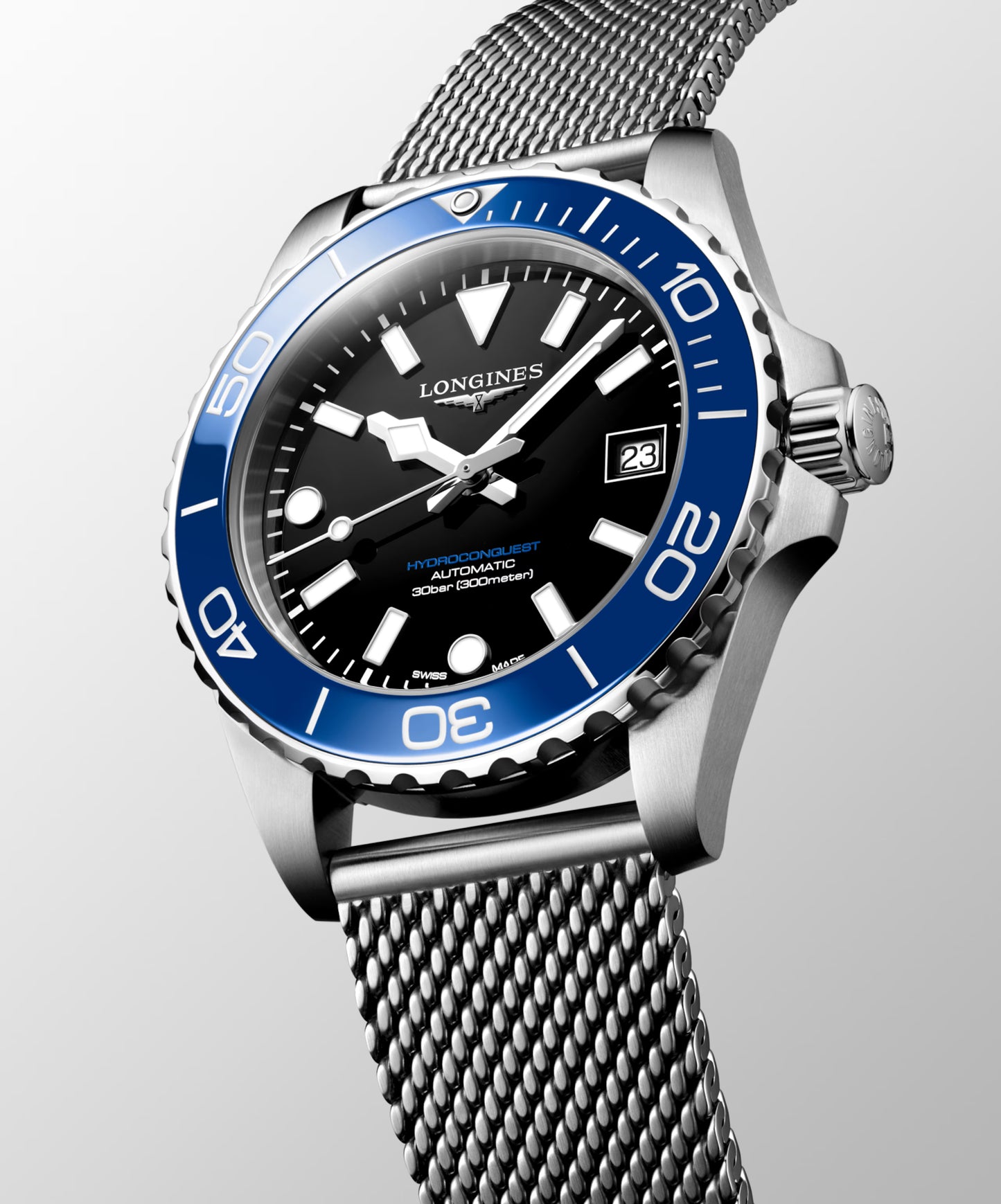 Longines Hydroconquest 39 MM Automatic SS Black Lacquered Dial Watch L37794906