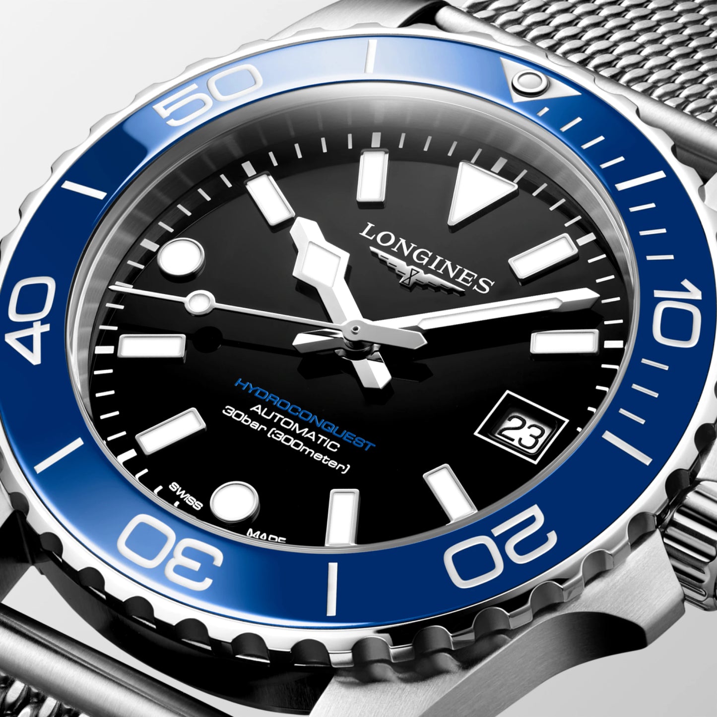 Longines Hydroconquest 39 MM Automatic SS Black Lacquered Dial Watch L37794906