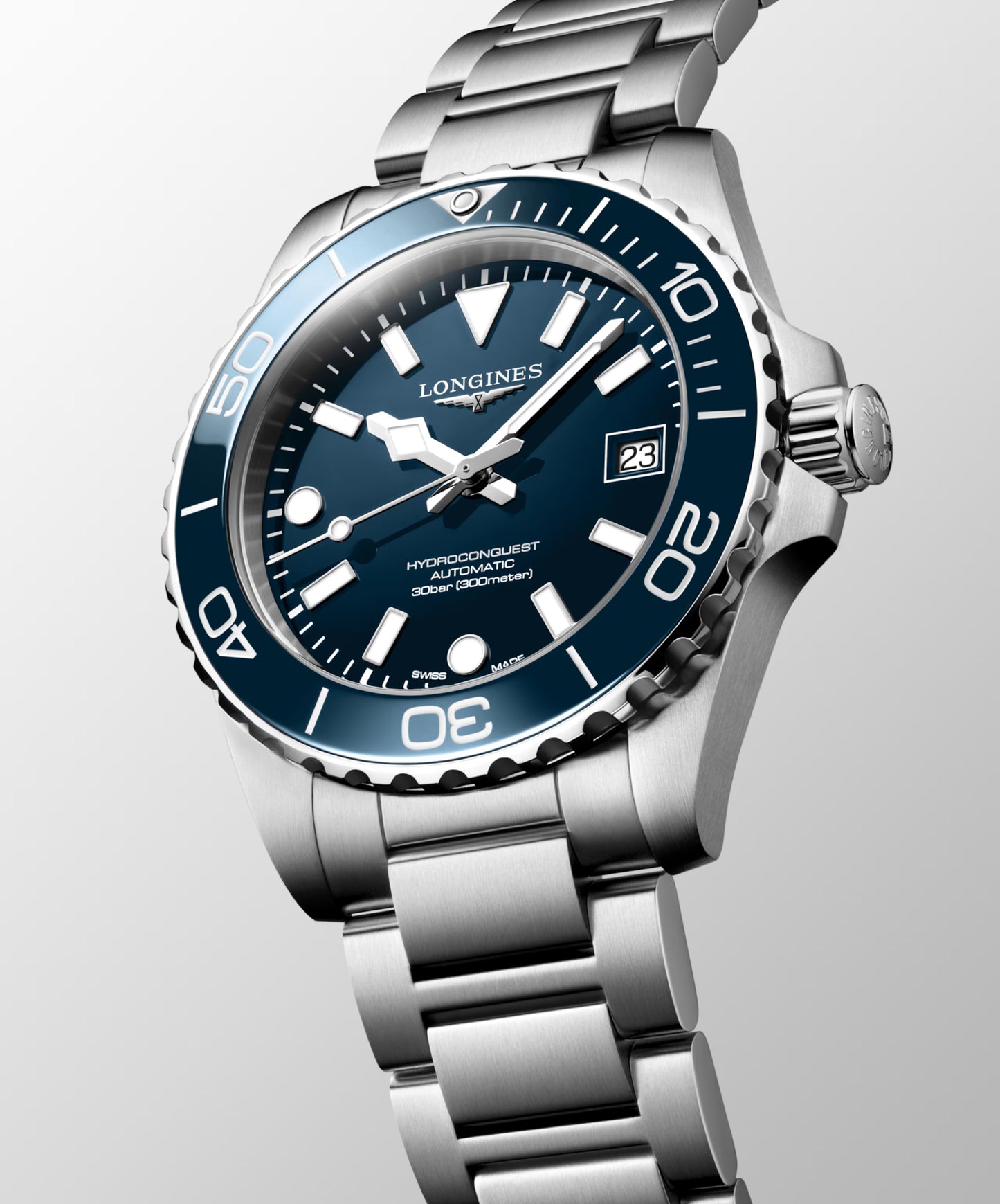 Longines Hydroconquest 39 MM Automatic SS Blue Lacquered Dial Watch L37794966