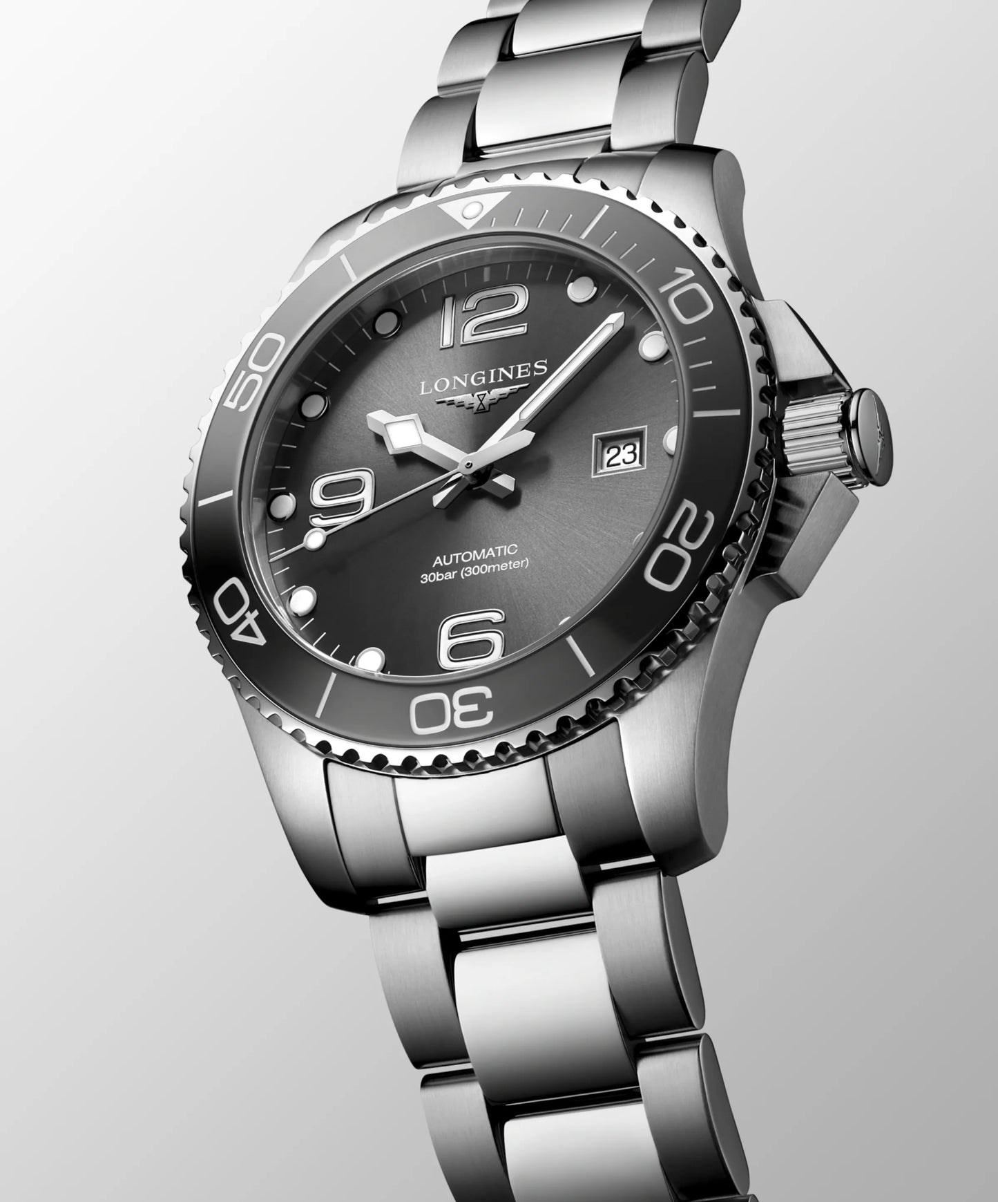 Longines Hydroconquest 43 MM Automatic Stainless Steel Grey Dial Watch L37824766