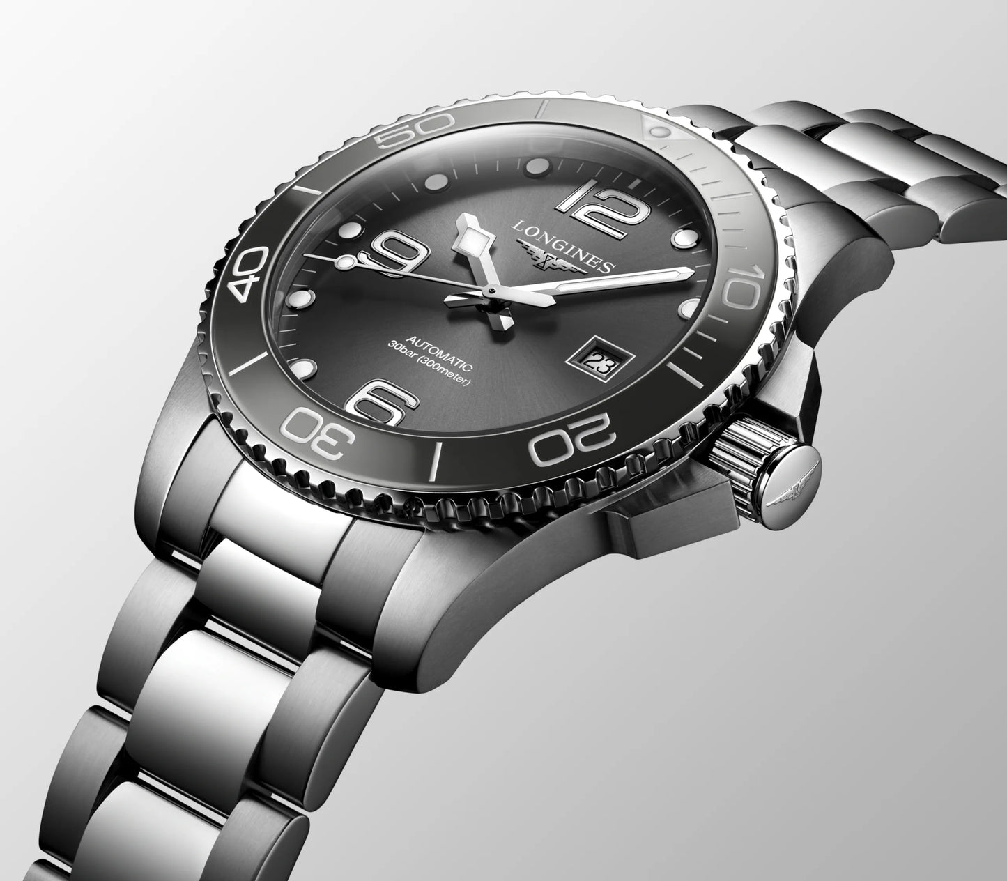 Longines Hydroconquest 43 MM Automatic Stainless Steel Grey Dial Watch L37824766