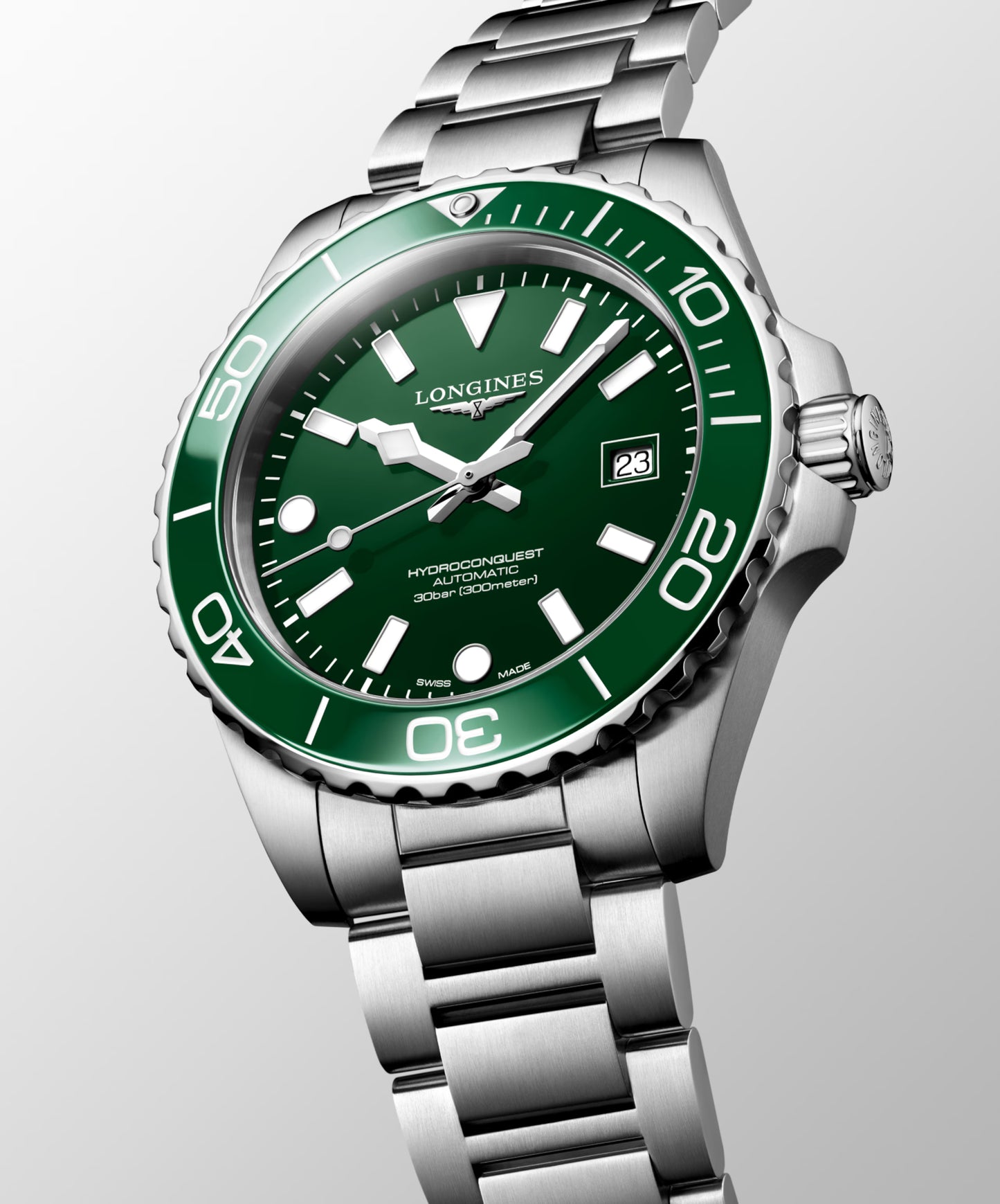 Longines Hydroconquest 42 MM Automatic SS Green Lacquered Dial Watch L37884066