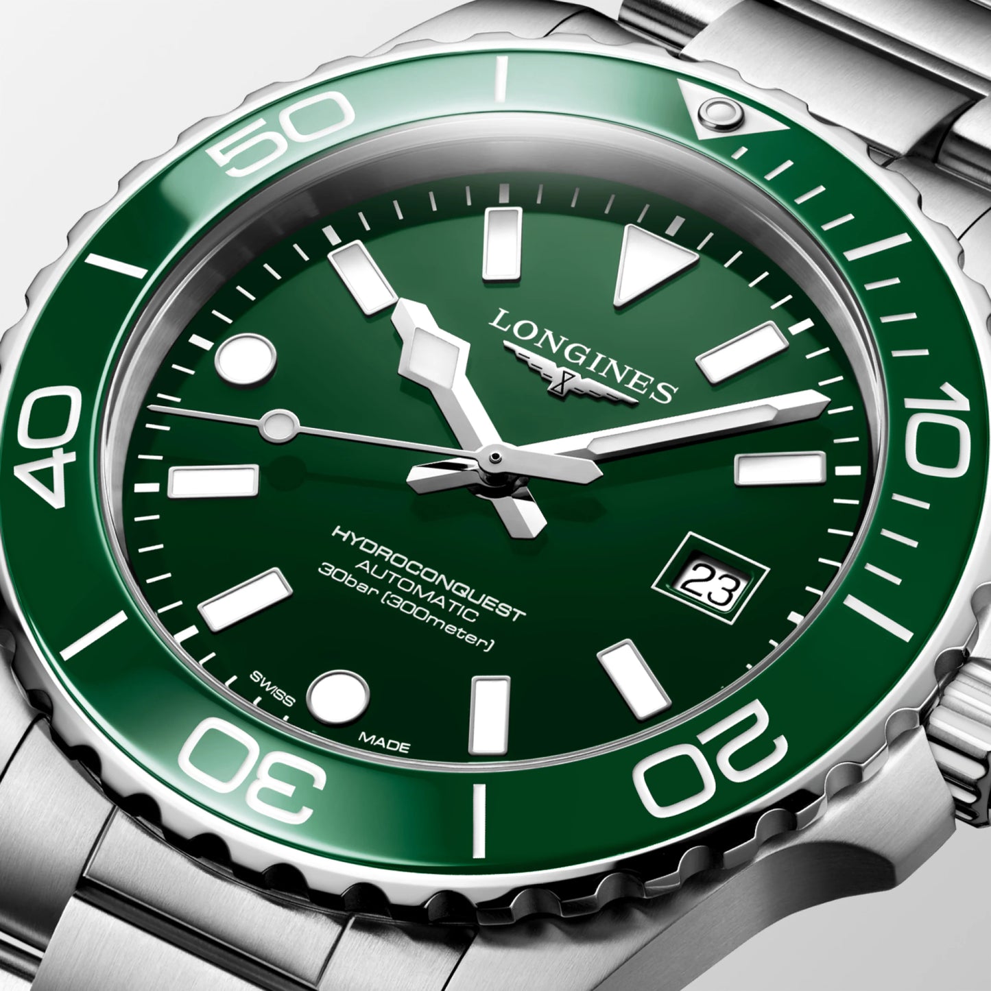 Longines Hydroconquest 42 MM Automatic SS Green Lacquered Dial Watch L37884066