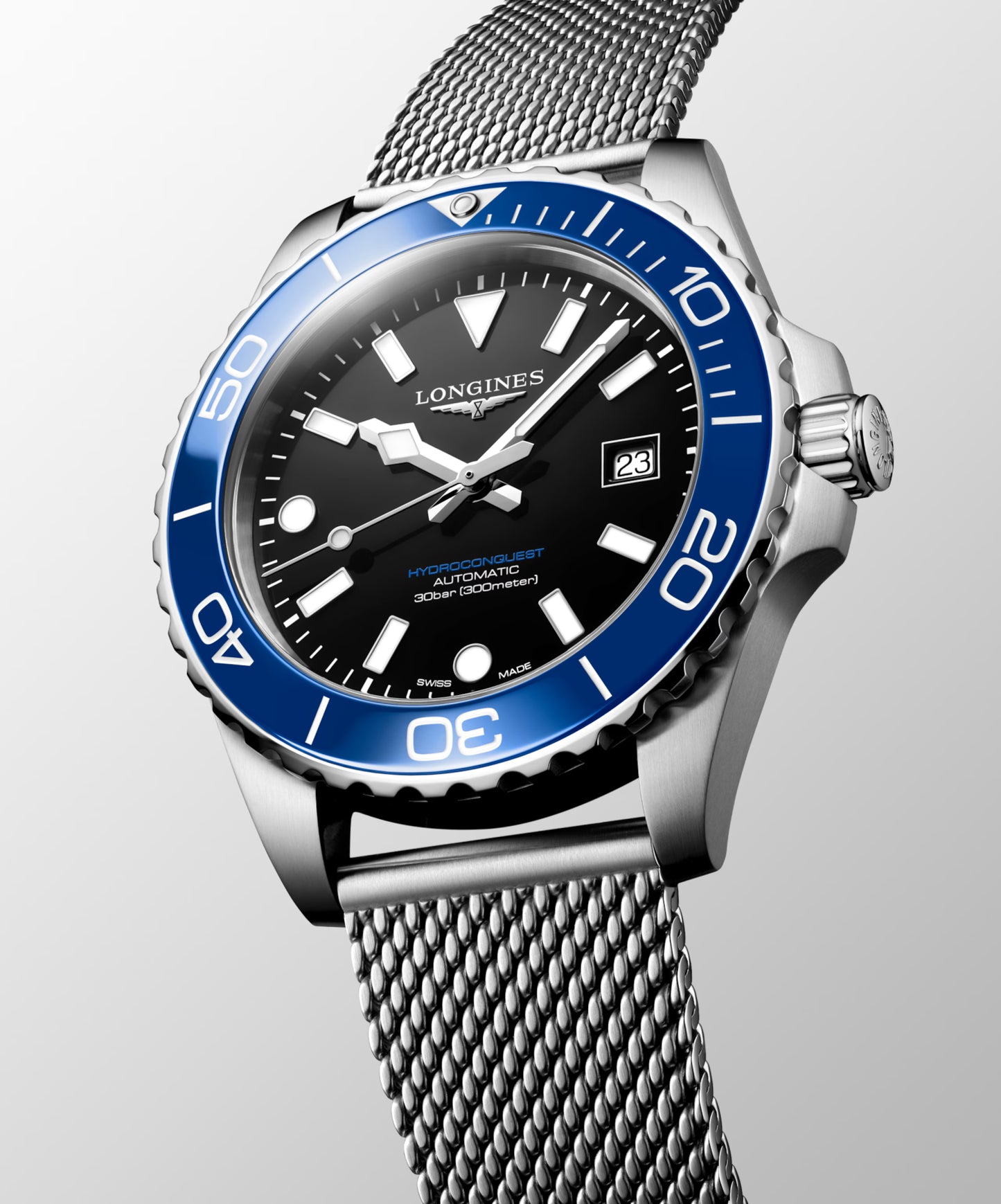 Longines Hydroconquest 42 MM Automatic SS Black Lacquered Dial Watch L37884906
