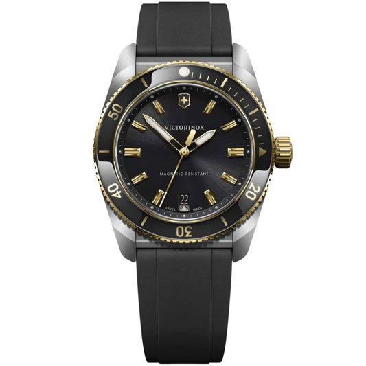 Victorinox Maverick Quartz 39mm Black Dial Black Rubber Watch 242099