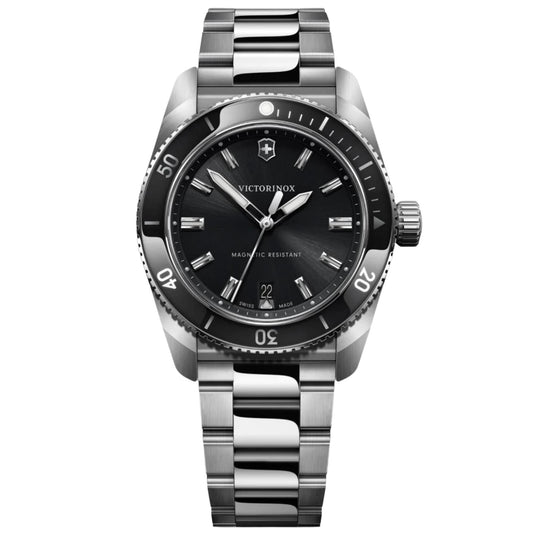 Victorinox Maverick Quartz 39mm Black Dial Stainless Steel Watch 242097