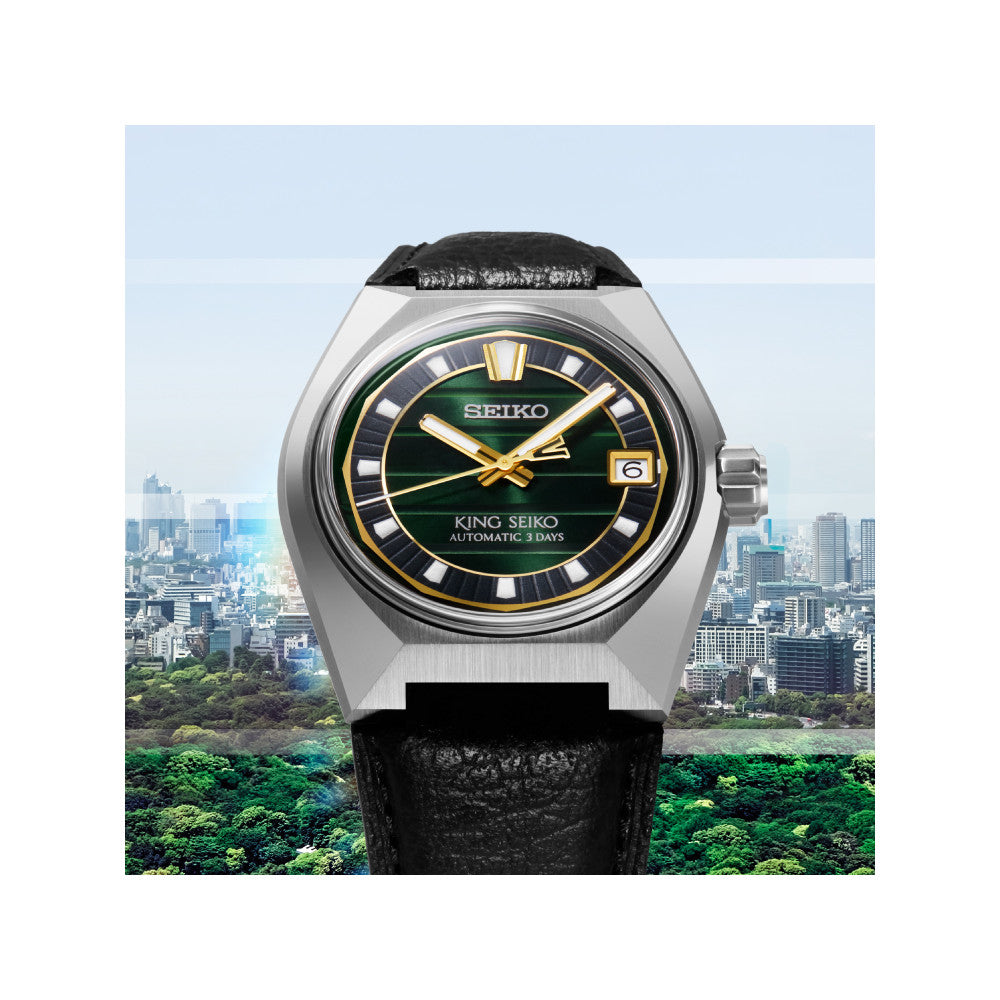 King Seiko VANAC 41 MM Stainless Steel Automatic Green Dial Watch SLA095J1