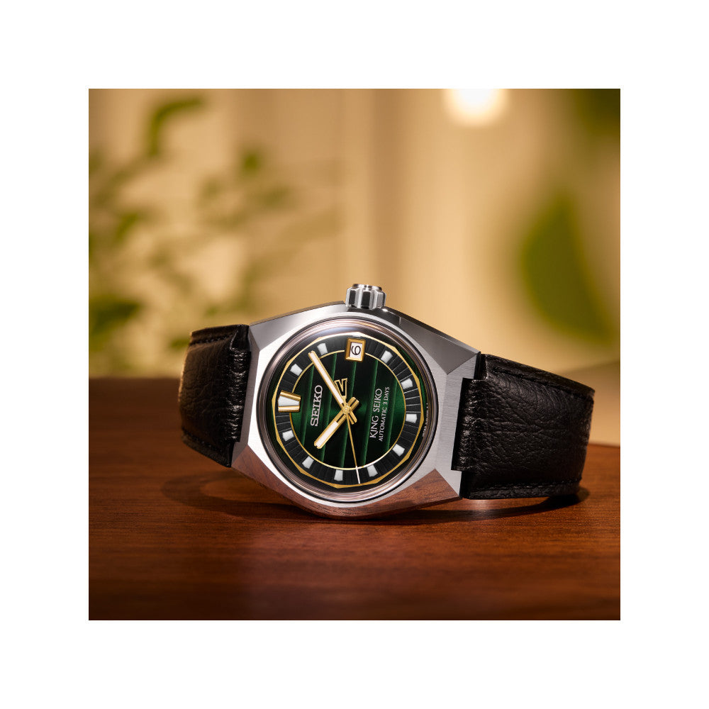King Seiko VANAC 41 MM Stainless Steel Automatic Green Dial Watch SLA095J1