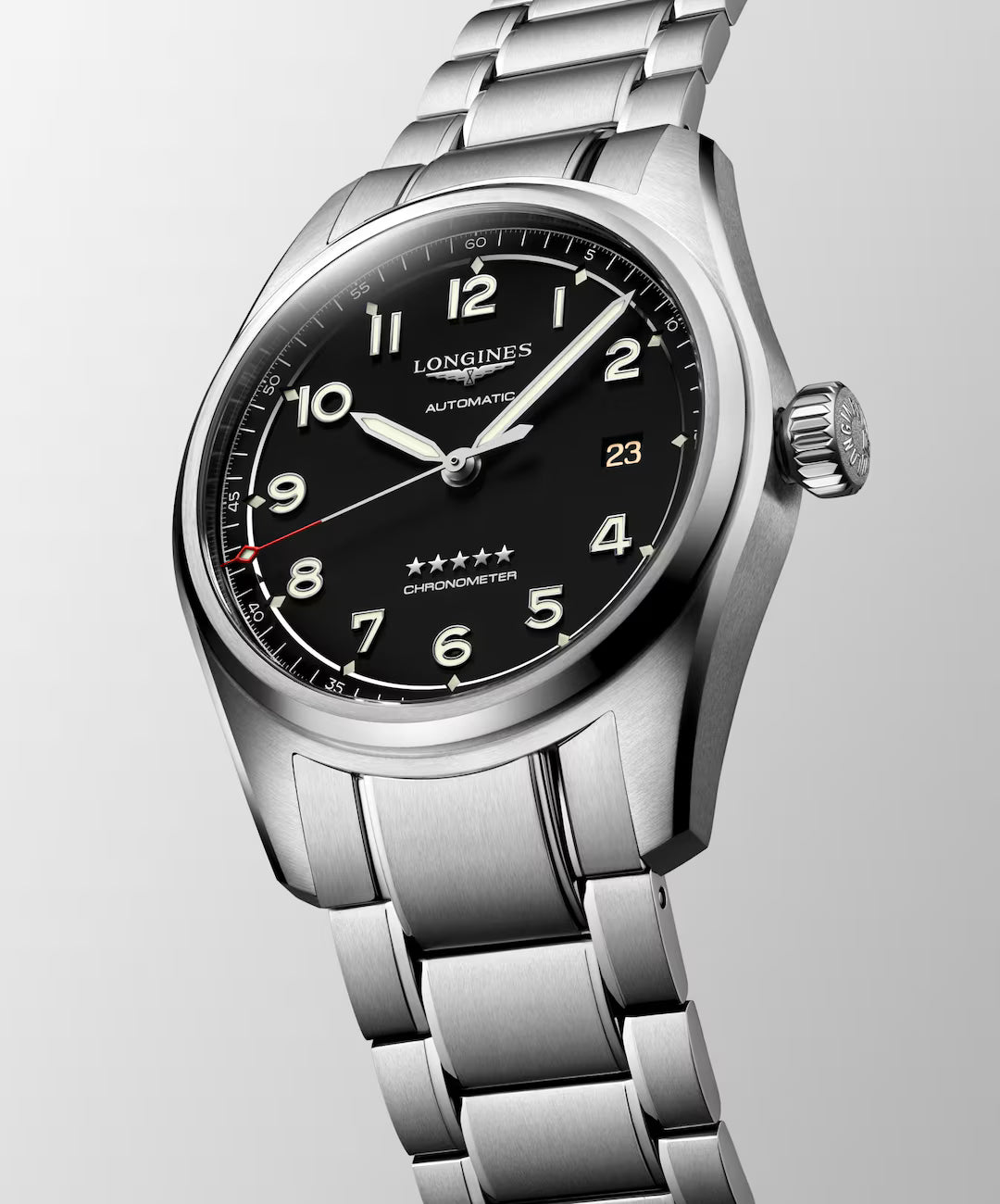 Longines Spirit 40 MM Automatic Stainless Black Matt Dial Watch L38104536