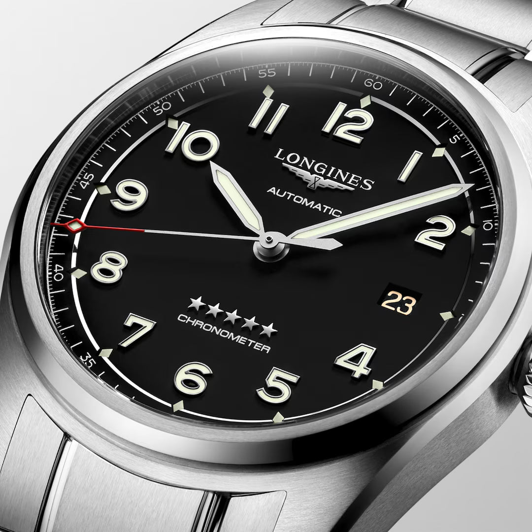 Longines Spirit 40 MM Automatic Stainless Black Matt Dial Watch L38104536