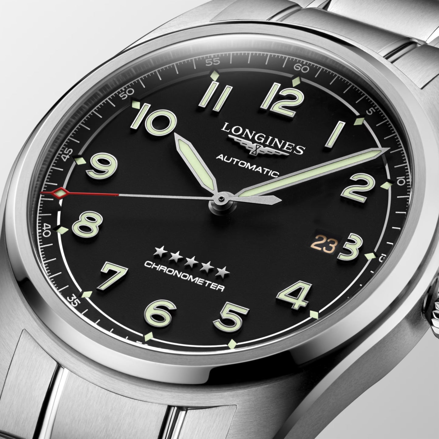Longines Spirit Automatic 42 MM Full Stainless Steel Black Dial Watch L38114536