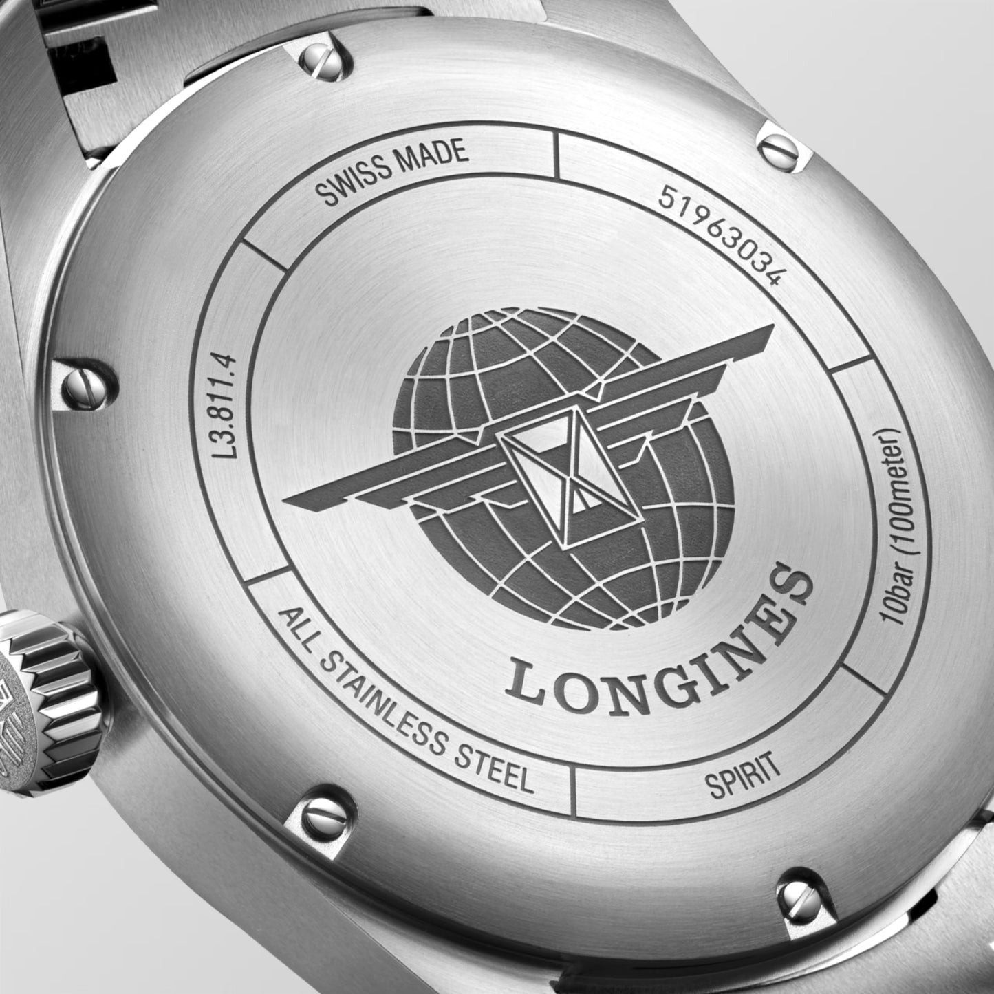 Longines Spirit Automatic 42 MM Full Stainless Steel Black Dial Watch L38114536