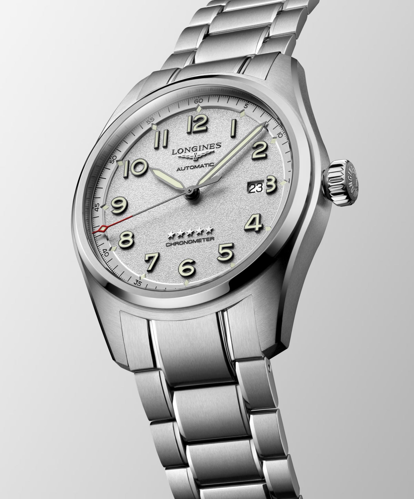 Longines Spirit Automatic 42 MM Full Stainless Steel Grey Dial Watch L38114736