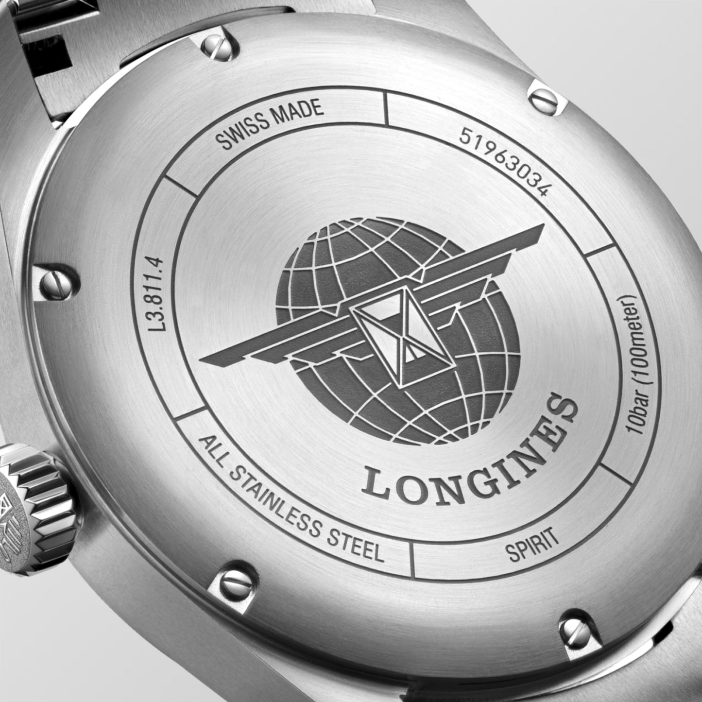 Longines Spirit Automatic 42 MM Full Stainless Steel Grey Dial Watch L38114736