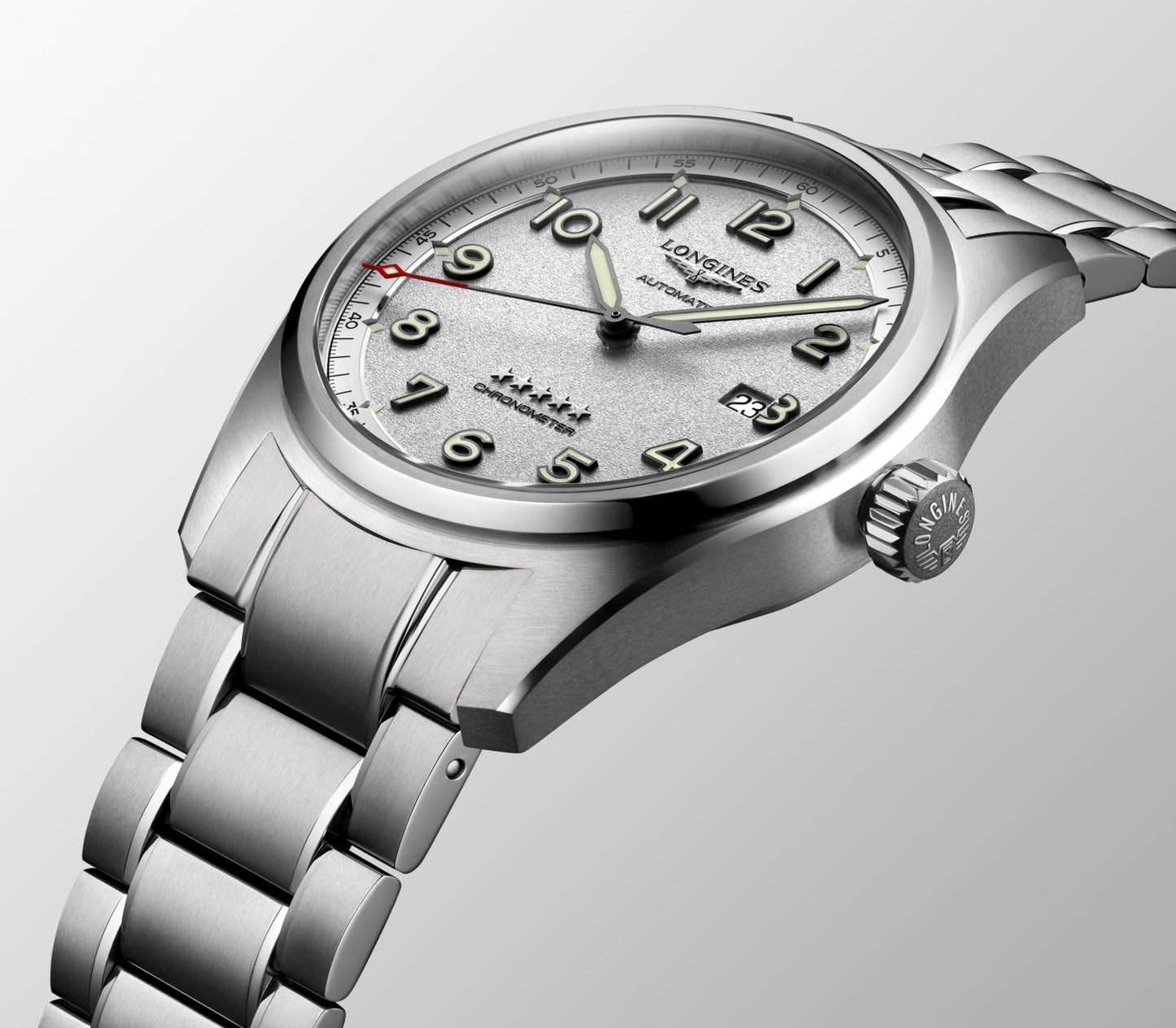 Longines Spirit Automatic 42 MM Full Stainless Steel Grey Dial Watch L38114736