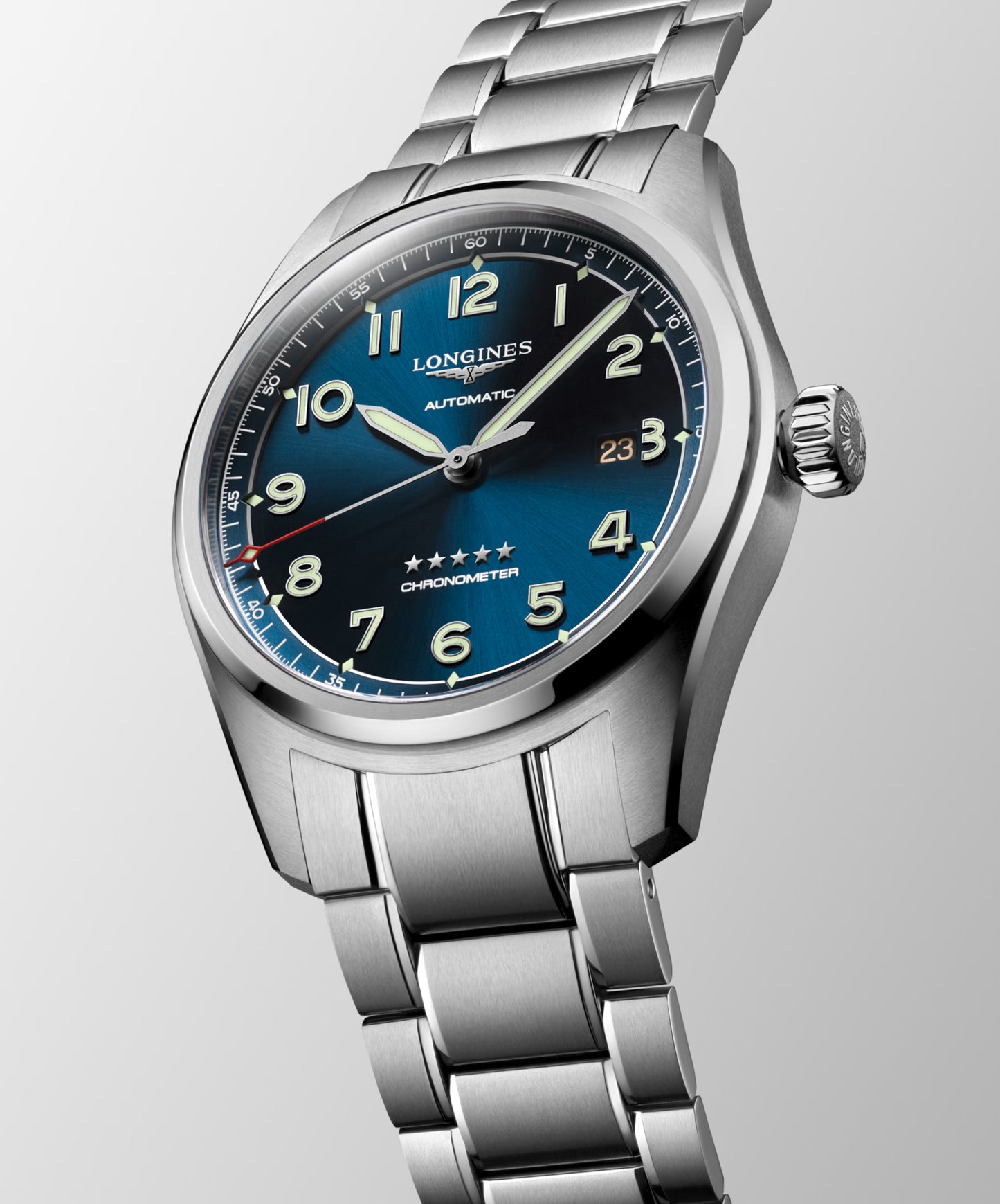 Longines Spirit Automatic Chronograph 42 MM Stainless Steel Blue Dial Watch L38114936