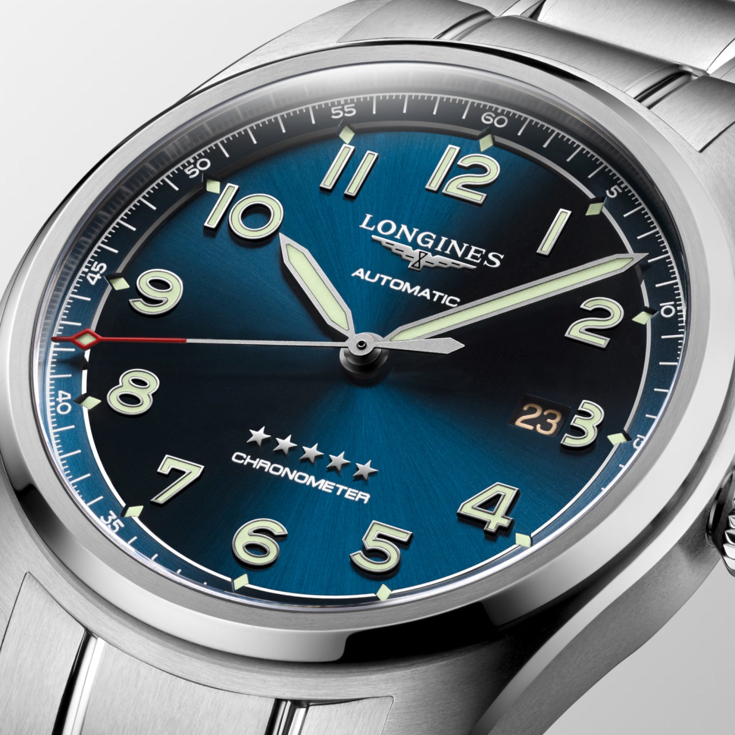 Longines Spirit Automatic Chronograph 42 MM Stainless Steel Blue Dial Watch L38114936