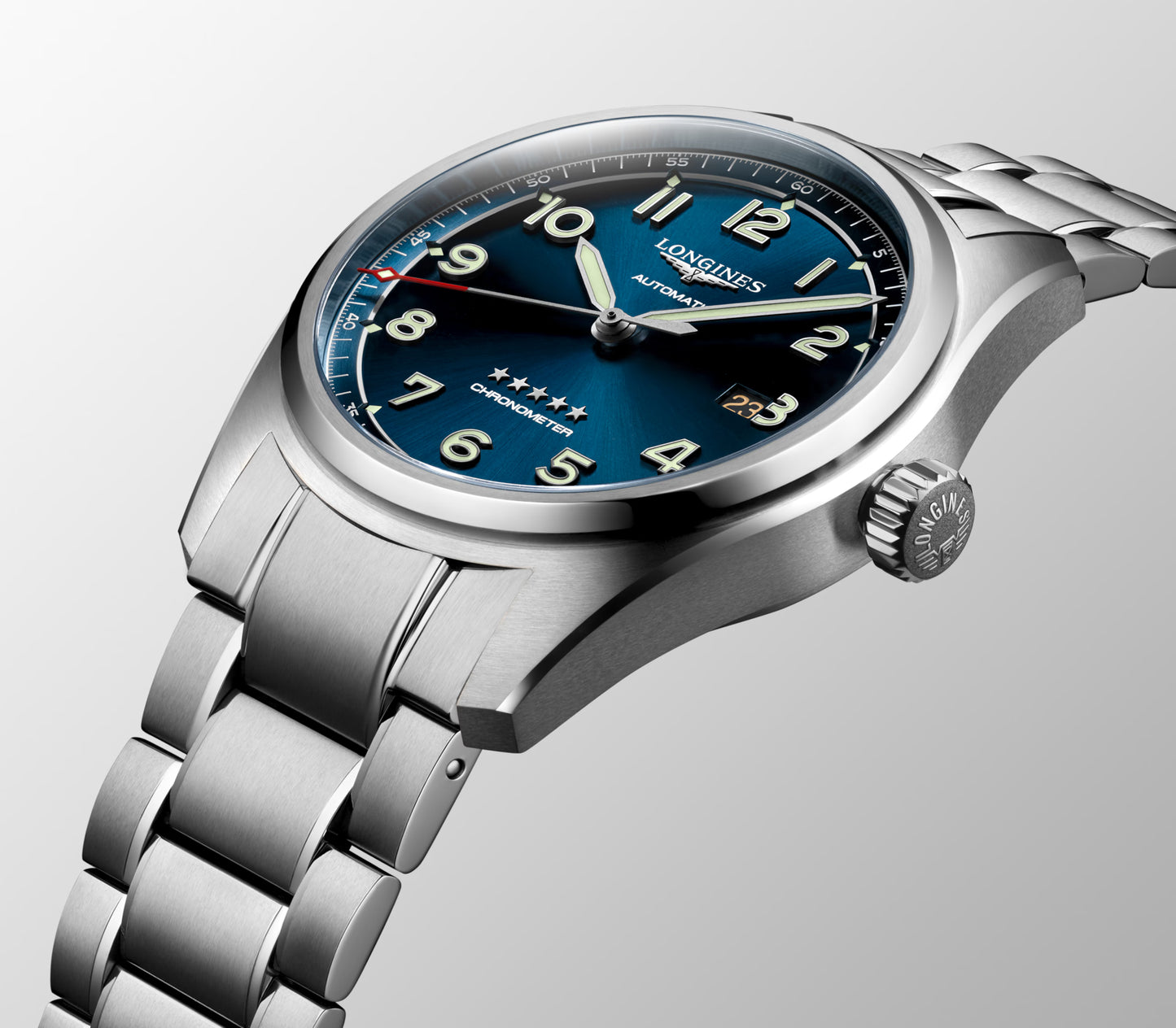 Longines Spirit Automatic Chronograph 42 MM Stainless Steel Blue Dial Watch L38114936